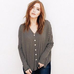 CJLA green & ivory stripe shirt